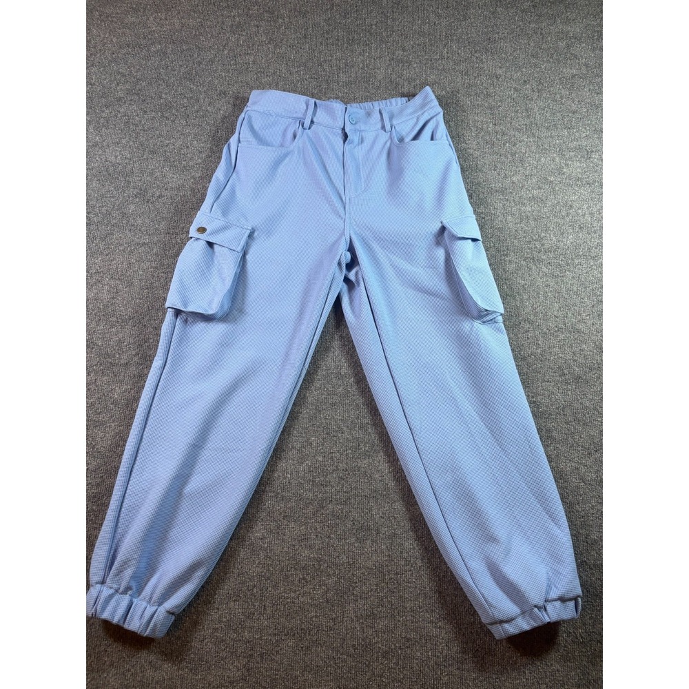 Ouku Cargo Pant Men's M Blue Thermal Knit Tapered Leg Jogger Workwear Utility